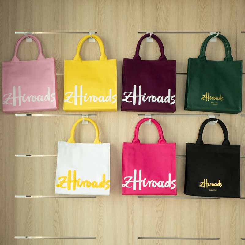Fashionable Solid Color Thick Cotton Canvas Tote Bag for Women - Daily Use Handbag for Shopping And Outings Popular Leisure Bag