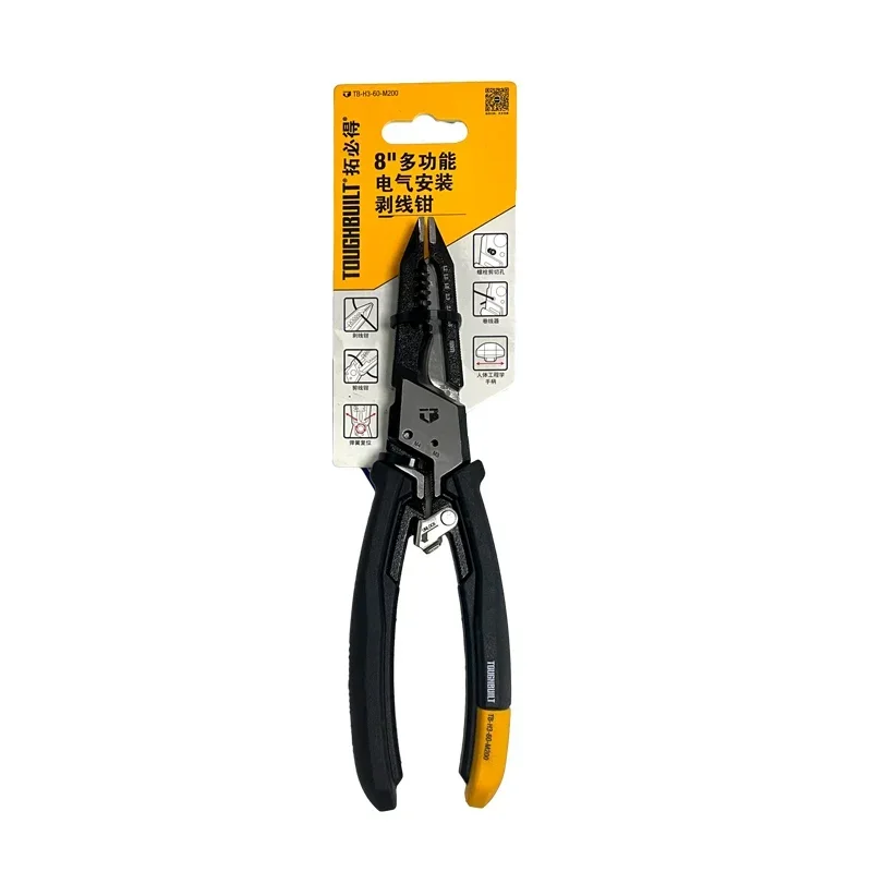 TOUGHBUILT 8" Multi-Function Electrical Stripping Pliers Electrical Wire Pliers with Screw Cutter Hand Tools TB-H3-60-M200