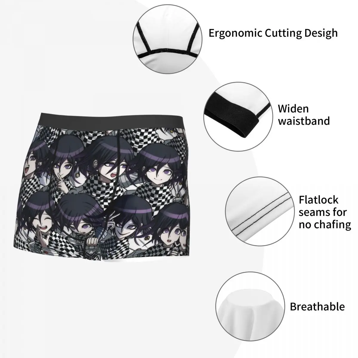 Kokichi Danganronpa Game Underpants Cotton Panties Man Underwear Ventilate Shorts Boxer Briefs