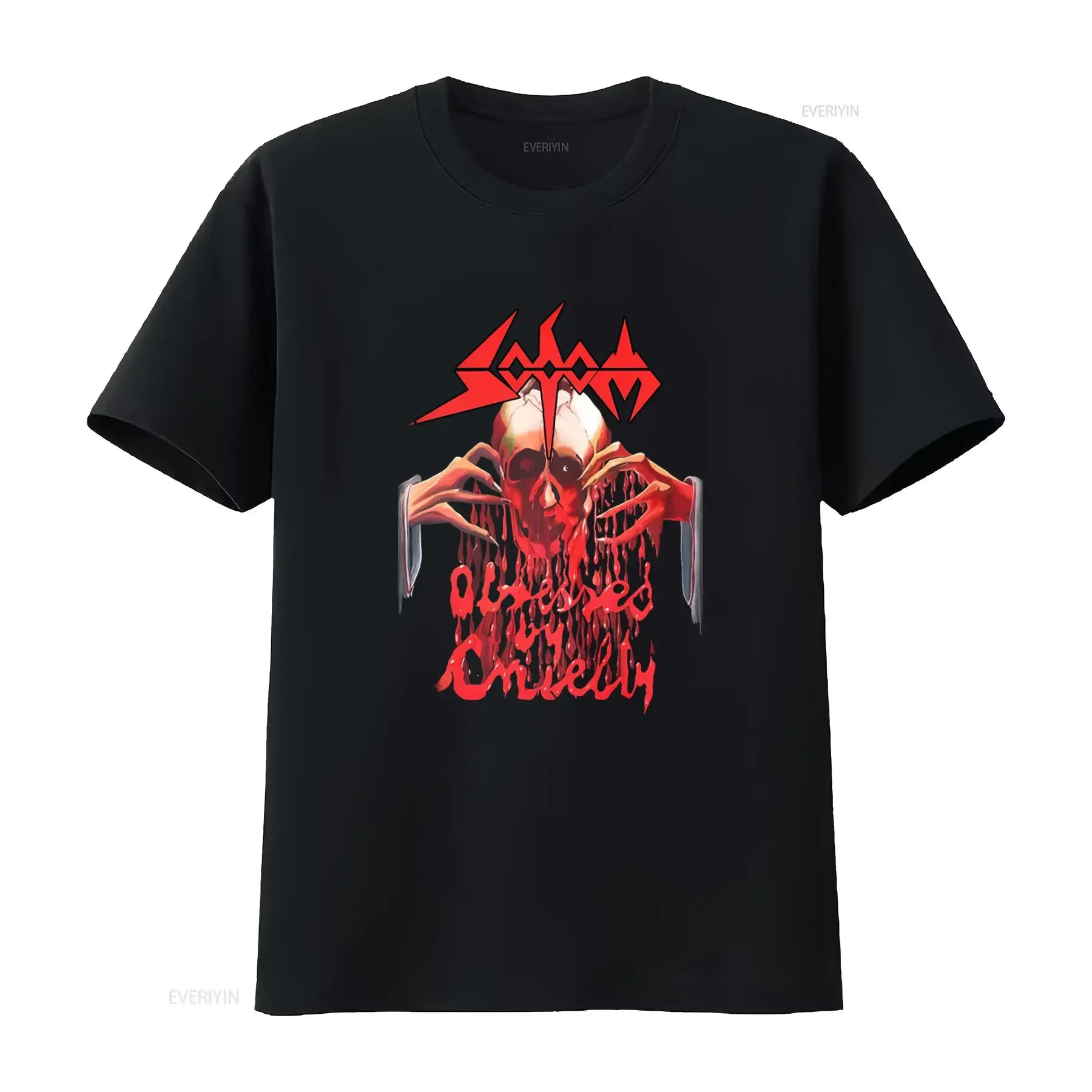 T-shirt du groupe musical Sodom Obsessed by Cruelty pour les fans, design rock élégant, vintage, lavé, respirant, mode homme, confortable