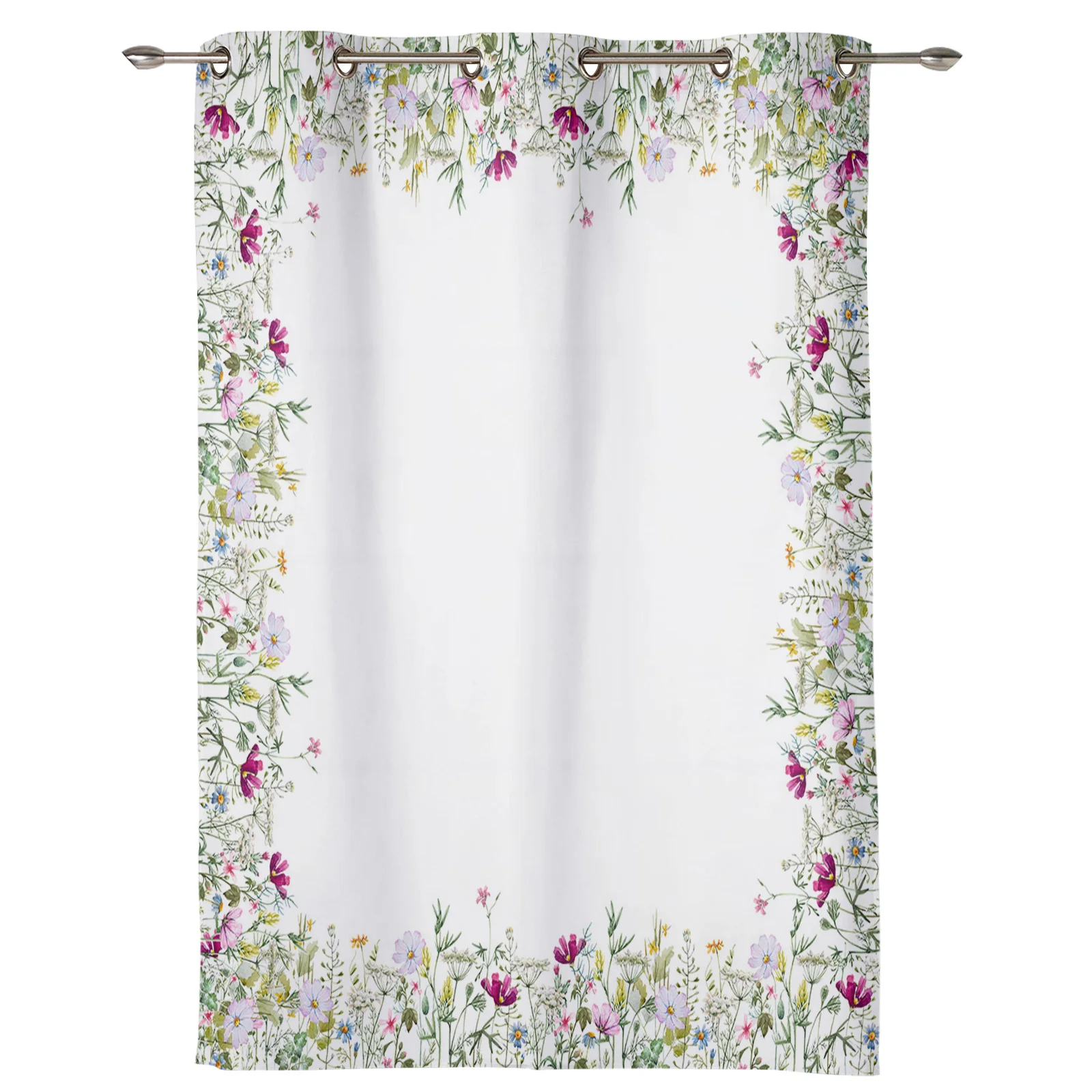 Farm Wildflower Plant Flower Window Curtains for Living Room Luxury Bedroom Kitchen Window Treatments Curtains