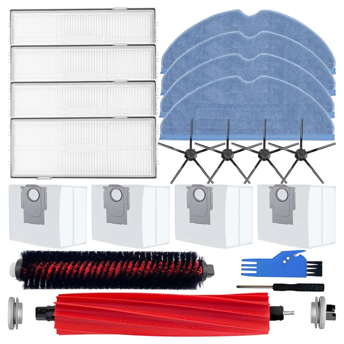 HEIßER Für Xiaomi Roborock S7 Pro Ultra/S7 MaxV Ultra/S7 MaxV Staubsauger, ersatz Teile Wichtigsten Seite Pinsel Mopp Filter Taschen