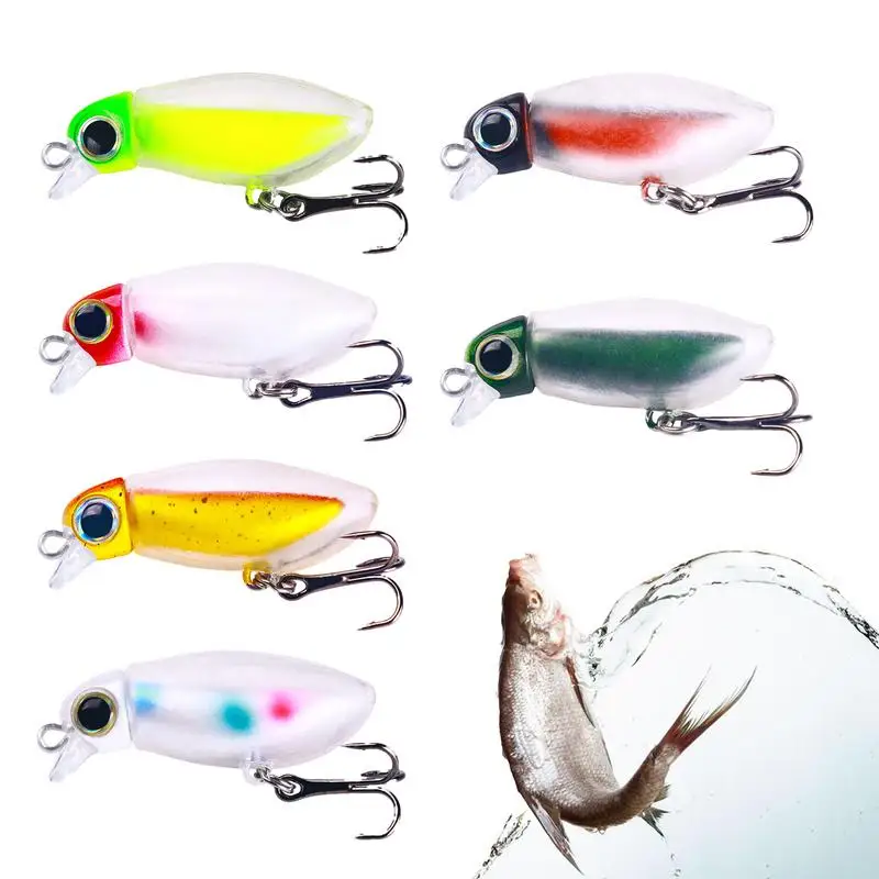 Soft Fishing Lures Realistic Eyes Floating Pencil Bass Bait Lures 6pcs Top Water Fishing Lures With Hooks Versatile For