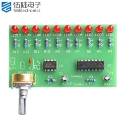 NE555+CD4017 10-way LED Water Lamp Welding Circuit Board DIY Kit Electronic Components Sets