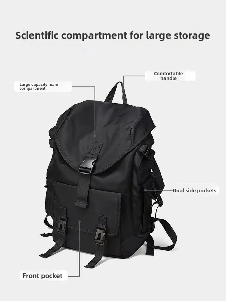 

Men's Large Capaci Bapa Casual Travel Cuter Bag College Student Double oulder Bag Trendy Brand Bookbag Waterproof