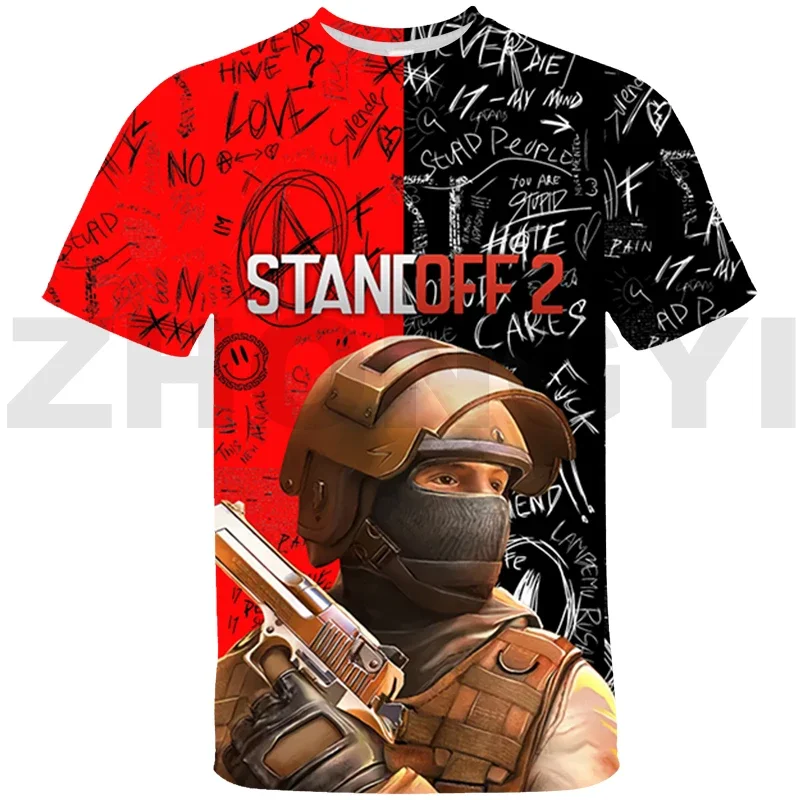 3D Funny Game Standoff 2 T-shirt Oversized Anime Clothes Standoff 2 Short Tees for Men Kids Cartoon Tshirt Parent-child Wear