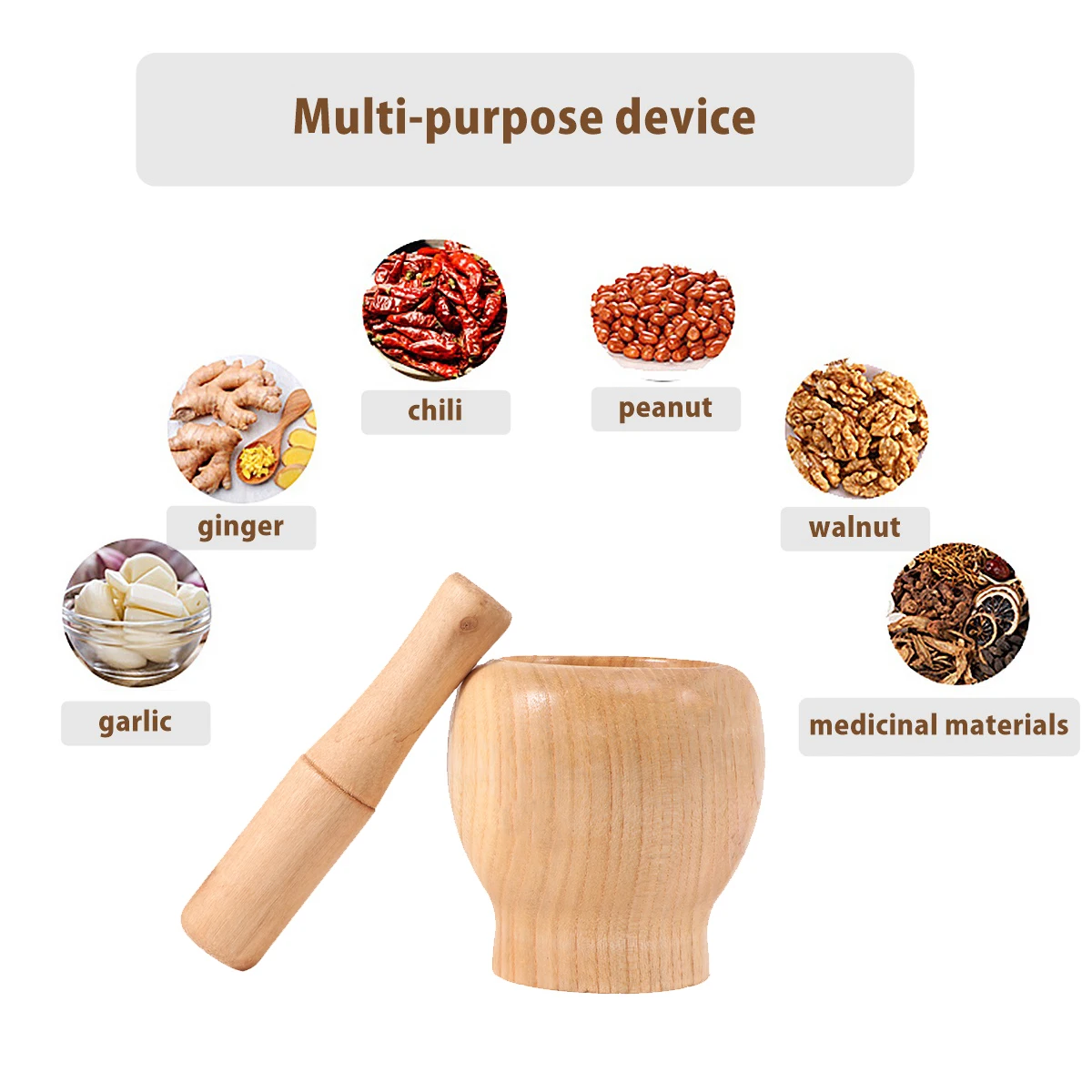 

1 Set Household Garlic Pugging Pot Pedestal Bowl and Pestle Set for Home Restaurant Kitchen (11cm)