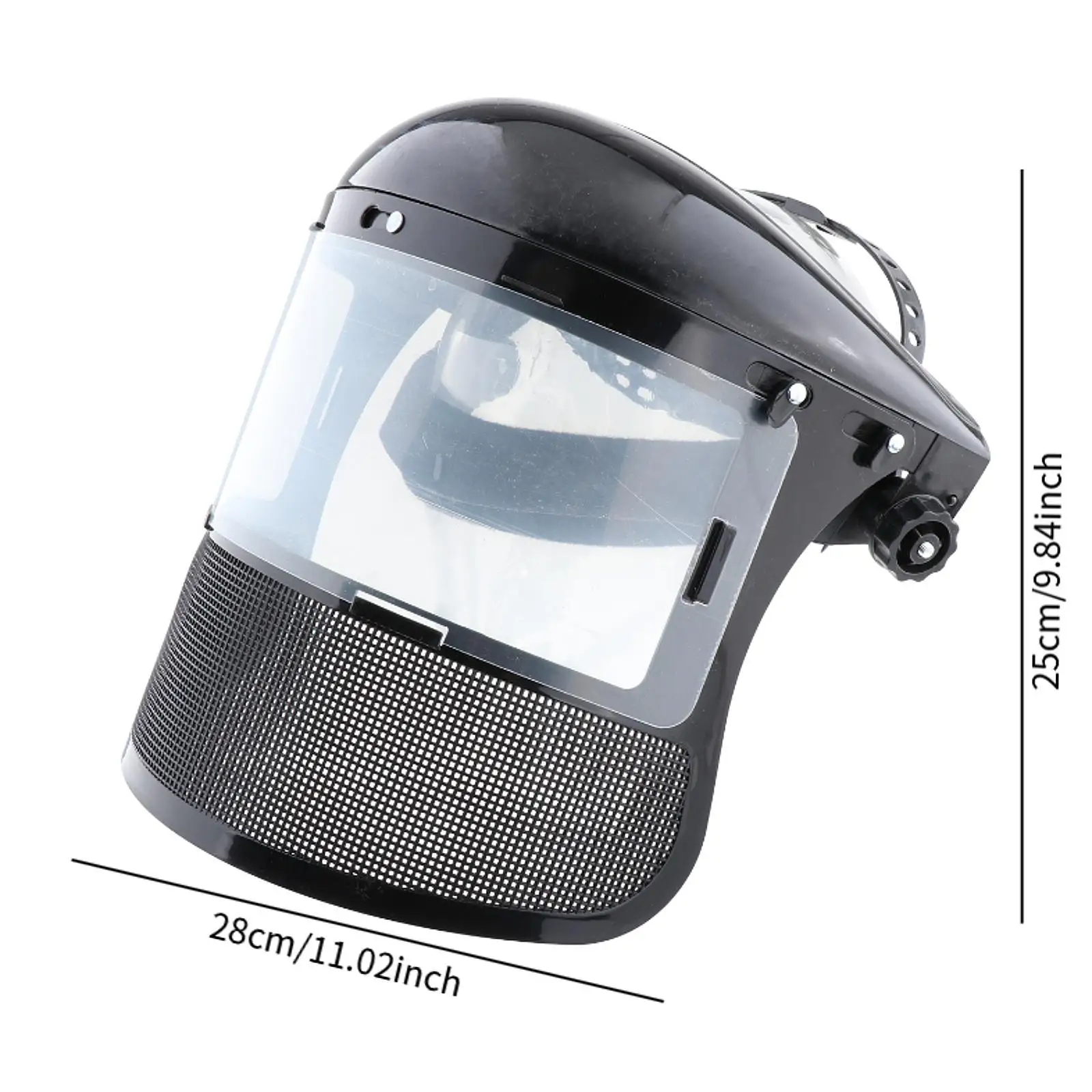 Face Guard Mask for Lawn Mower Logging Use with Ventilated Mesh Design Adjustable Fit Transparent Shield for Farming Protection