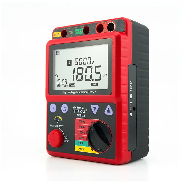 SMART AR3125 500 - 5000V Digital Megohmmeter Voltage Tester Ohm Meter Insulation Resistance Tester