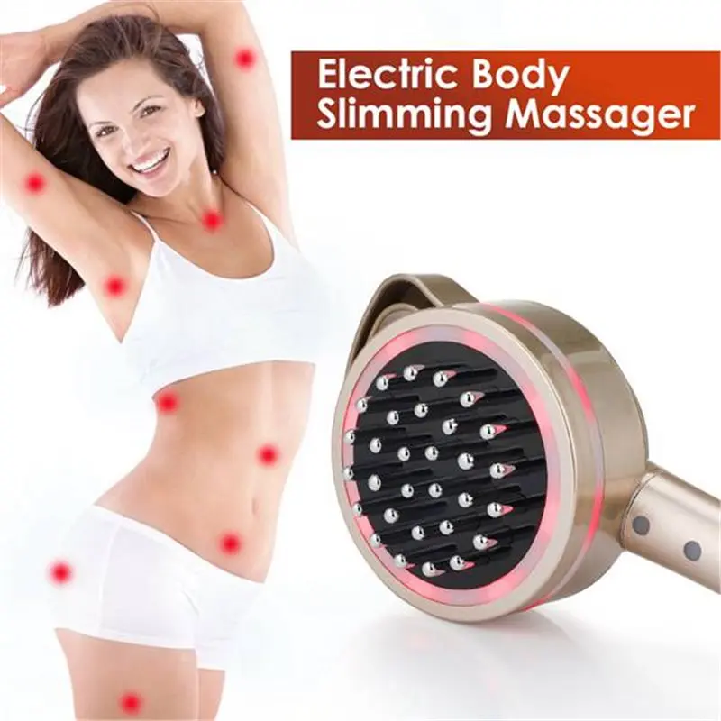 EU Plug Body Detoxification Microcurrent Meridian Brush Massager Cellulite Lymphatic Infrared Heating Health Scraping Device A62