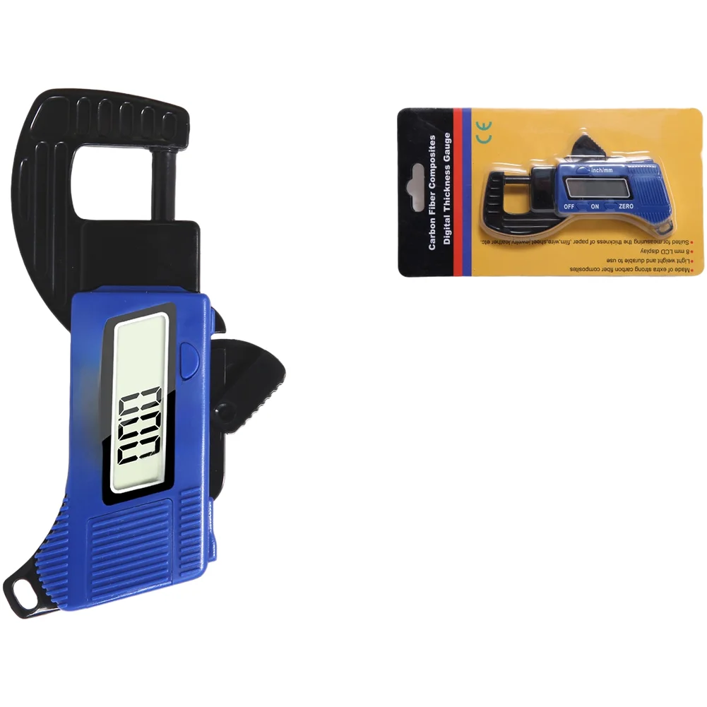 Digital Thickness Gauge 0.01mm Resolution LCD Display For Leather Paper Board Jewelry Plastic Body Measuring Tool Red Blue