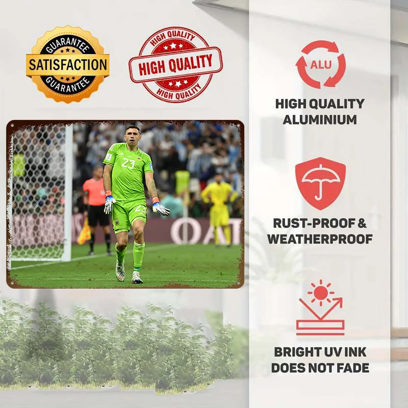 Emiliano Martinez 2022 Final Metal Poster Customized Wall Art Retro Vintage Metal Signs for Man Cave Gaming Decoration Room Home