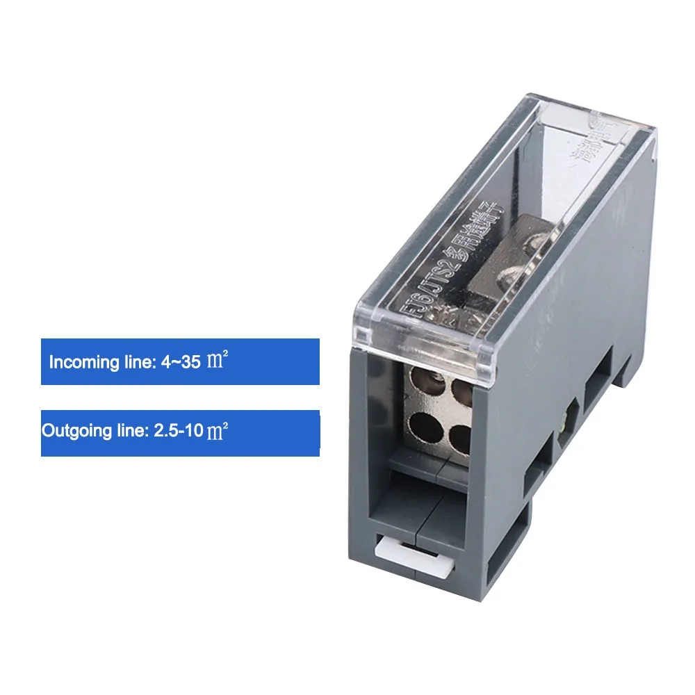One in Multiple out Din Rail Terminal Block 150A ABS/Copper Distribution Box Universal Wire Connector Wiring Terminal
