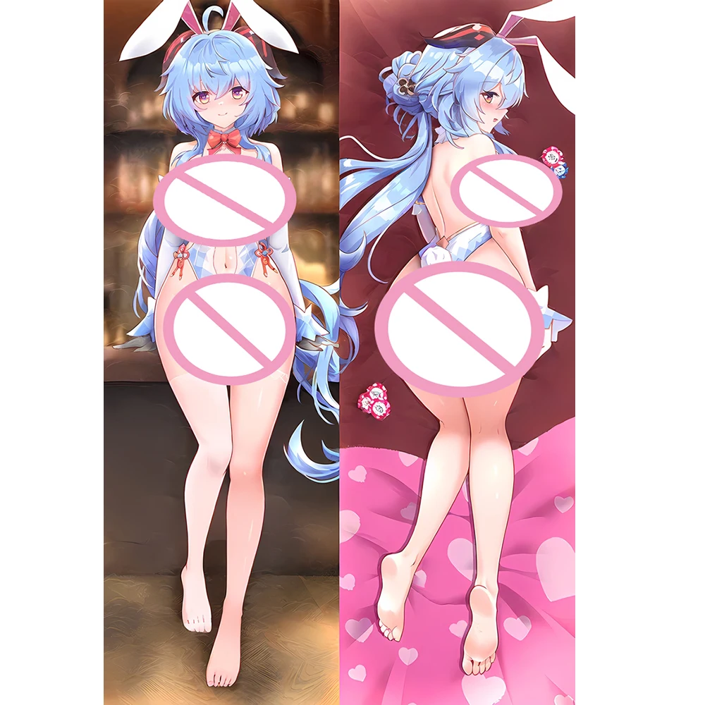 Dakimakura Genshin Impact Bunny Girl Ganyu Body Pillowcase Cosplay Props Anime Double-Sided Printed Otaku Pillow Cushion Covers