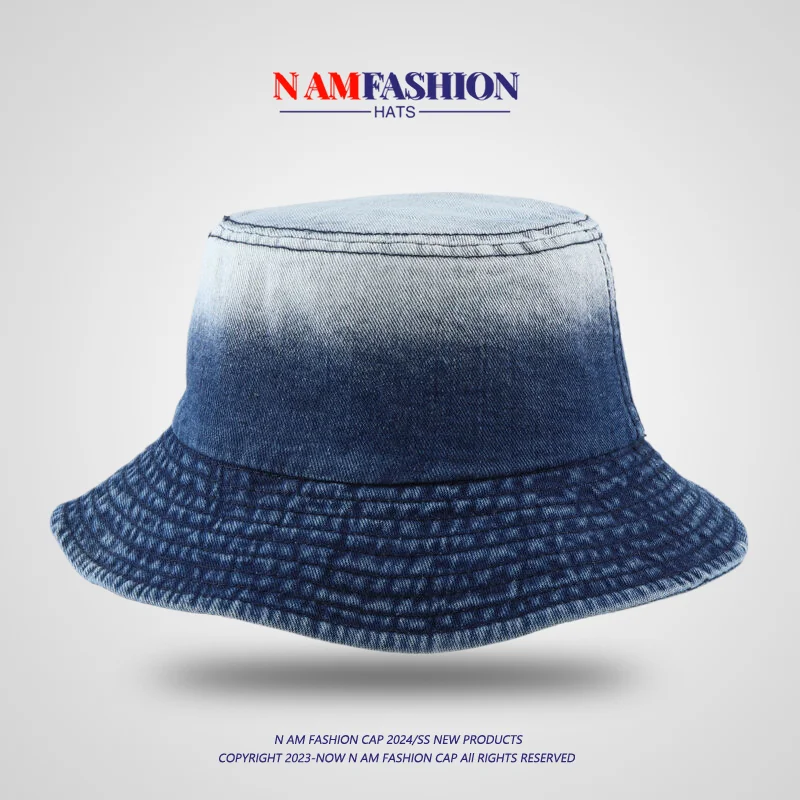 

Jean Fisherman Hat Men and Women Couple Spring and Summer Big Brim Face-Covering Sun Protection Hat All-Matching Basin Hat