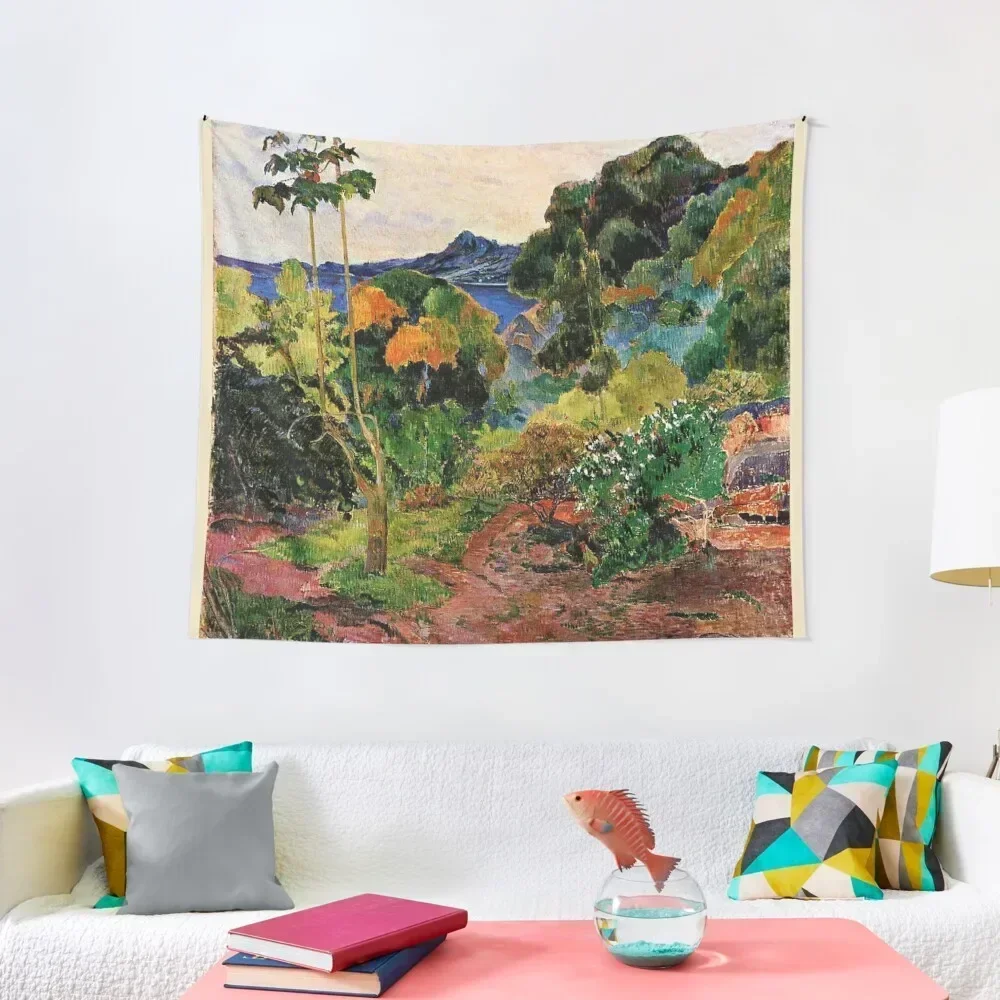 Gauguin - Martinique Landscape, beautiful tropical painting Tapestry Aesthetic Room Decors Custom Home Decoration Tapestry