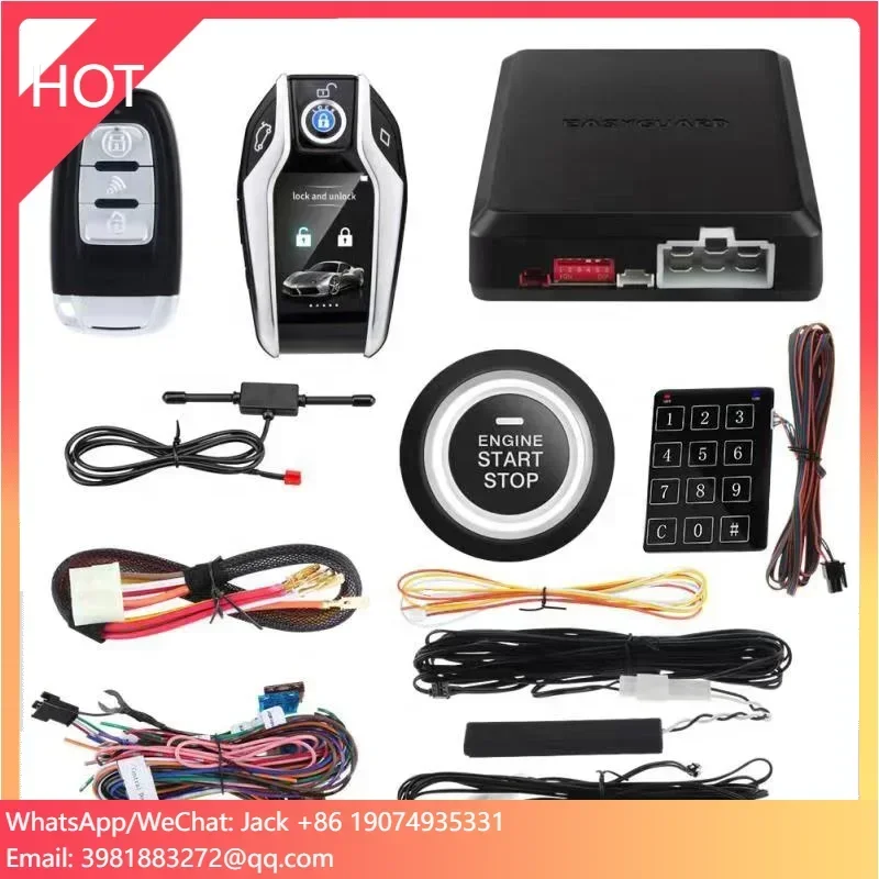 

Car Alarm System 2 Way Remoter Button Lcd Smart Car Key PKE Auto Lock & Unlock Remote Starter Push Start Stop Engine