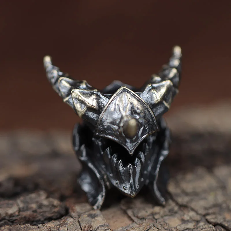 Death Helmet Brass Knife Beads EDC Outdoor DIY Paracord Accessories Woven Lanyard Pendant Jewelry Punk Survival Bracelets Charms view 3