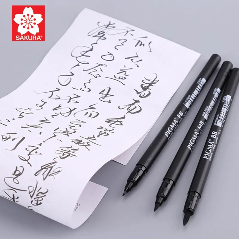 SAKURA Soft tip Brush calligraphy pen Hand-painted Hook Line Pen Sponge Tip Smooth Ink Flow Writing Artistry Chinese brush