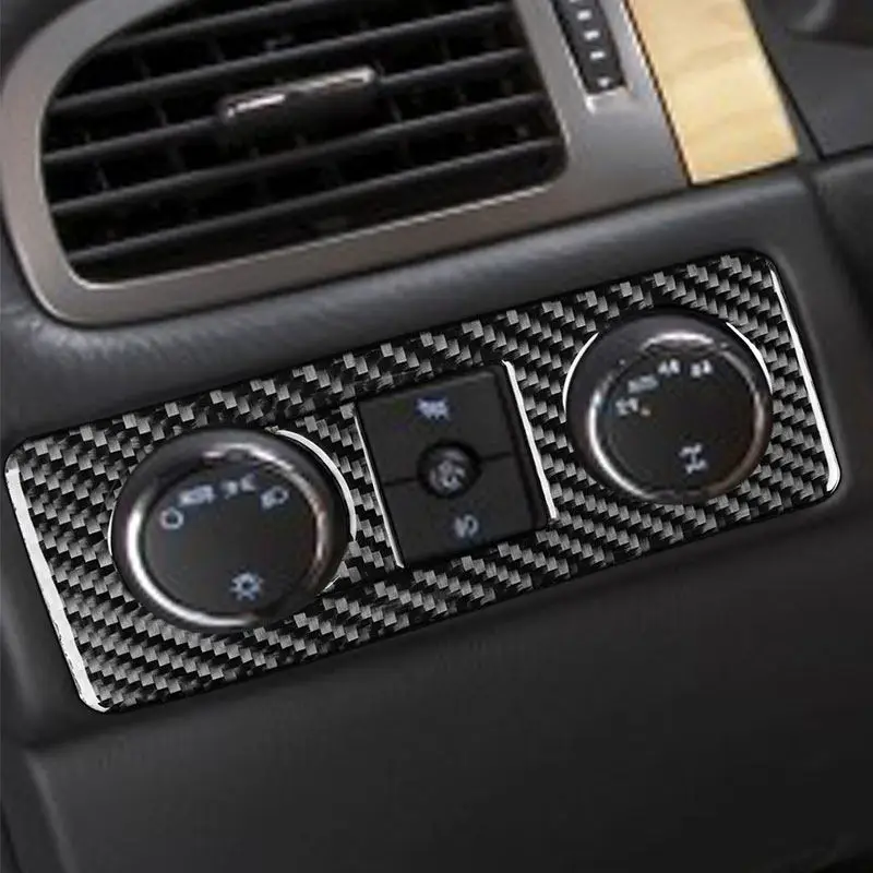 

Накладка на рамку переключателя фар из мягкого карбона для Chevrolet Tahoe Suburban 2007-2014, аксессуар для интерьера, наклейка