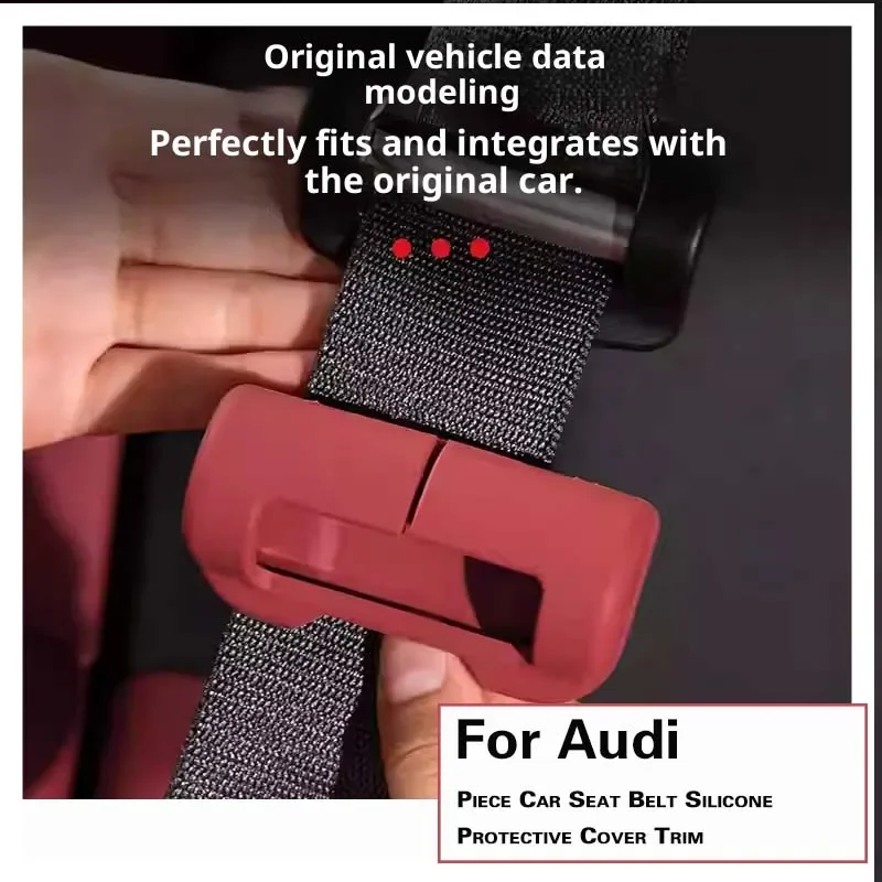 For Audi A6L A7 A7L Q6e-tron Accessries 2/4 Piece Car Seat Belt Silicone Protective Cover Trim