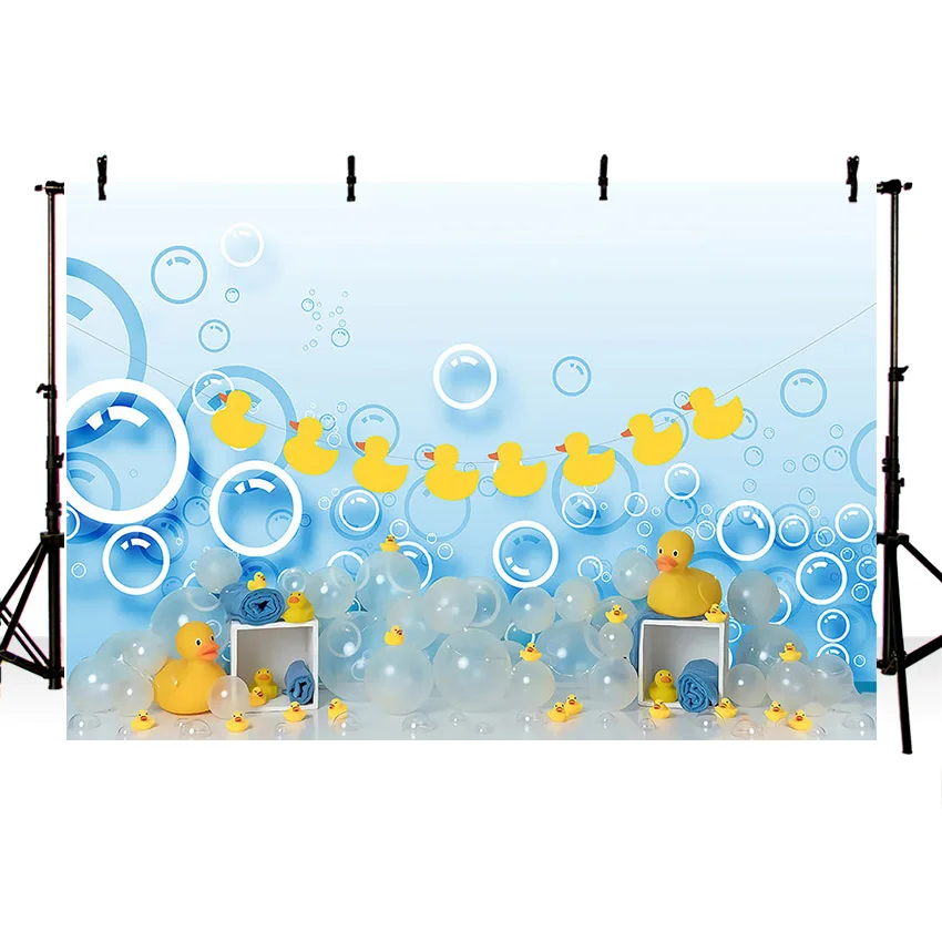 Mehofond Photography Background Cute Yellow Little Duck Bubble Child Baby Shower Birthday Party Decoration Backdrop Photo Studio