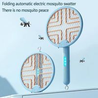 Foldable Electric Mosquito Killer 2 in 1 USB Rechargeable Mosquito Racket Insect Killer Portable Safety Fly Swatter Trap