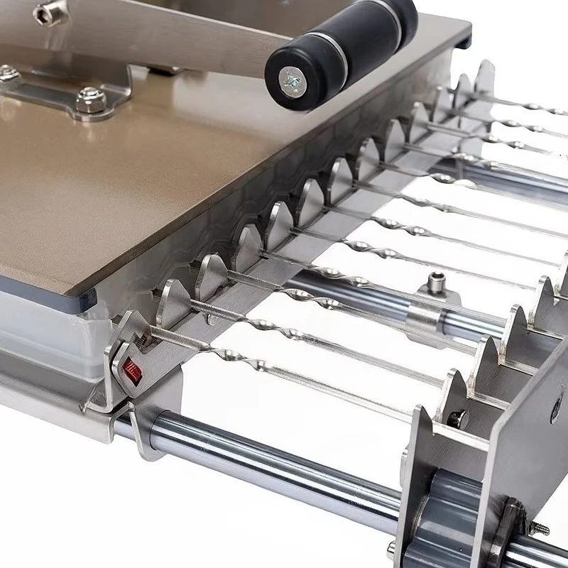 Commercial Multifunctional Meat Skewer Tool · Manual Lamb Kebab String Machine · Quick Skewering · For Restaurant Outdoor BBQ