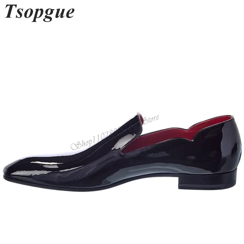 

Black Patent Leather Irregular Men Shoes Men's Dress Pumps Slip-On Runway Casual Party Shoes 2023 Fashionable Zapatillas Mujer