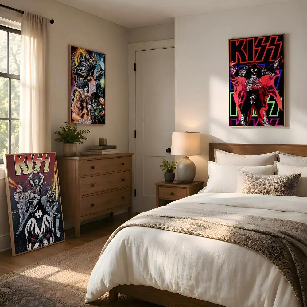 Rock Band K-Kiss Kraft Poster 1PC HD Matte Self Adhesive Wall Art No Frame Waterproof Removable Bedroom Living Room Decor view 6