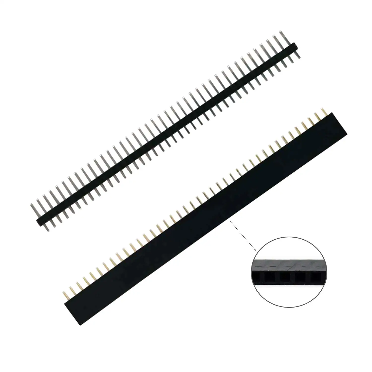 20 Pcs 10 Pairs 40 Pin 1x40 Single Row Male And Female 2.54 Breakable Pin Header PCB JST Connector Strip For Arduino DIY Kit