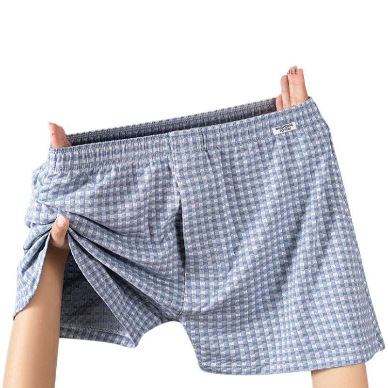 

Men's Plaid Aro Shorts Loose Fit Boxers Cotton Nylon Blend Breathable Soft Summer Lounge Pants