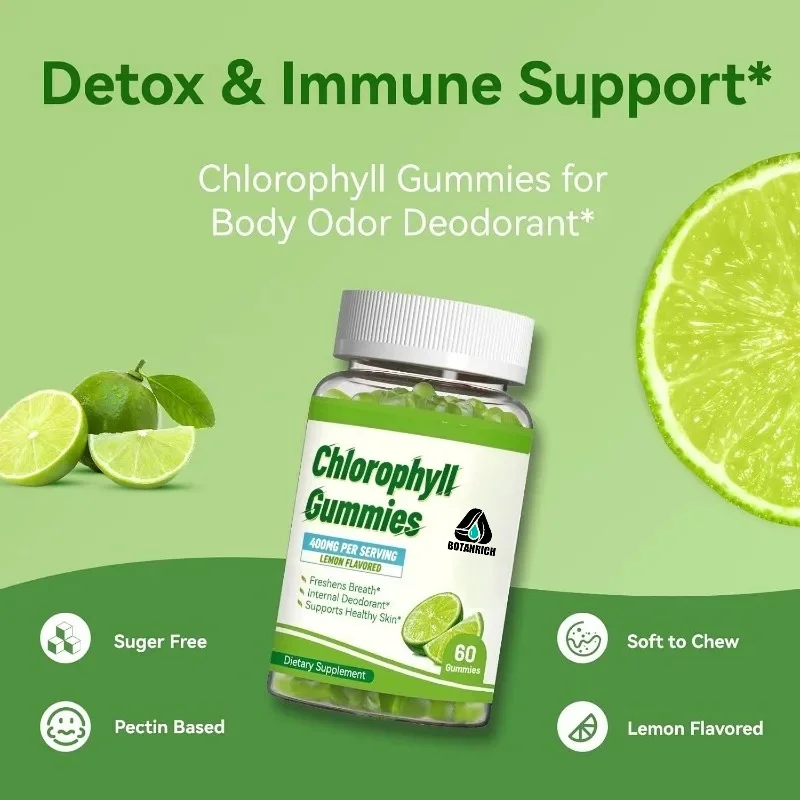 Chlorophyll Gummies for Body Odor Deodorant -60 Gummies