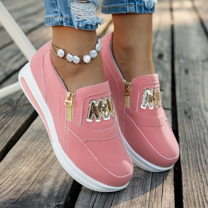 Frauen Plattform Turnschuhe Casual Slip auf Mode Faulenzer Damen Mode Outdoor Schuhe Femme Bequeme Leichte Sneaker Frau