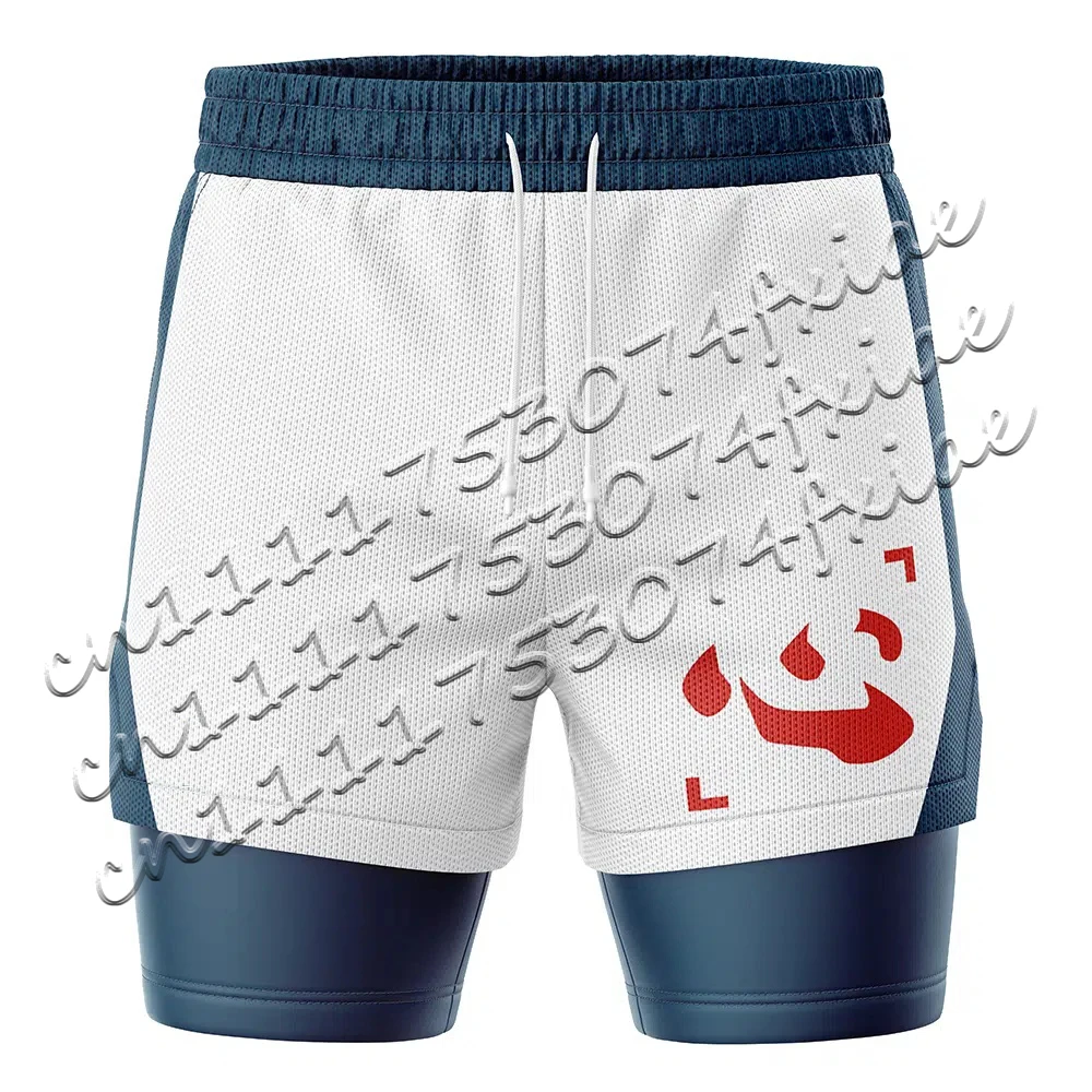 

Men's/Women's New Satoru Gojo Jujutsu Kaisen 2-in-1 Sports Shorts, Red Symbol Anime Print, Breathable Fitness Shorts Gym Shorts