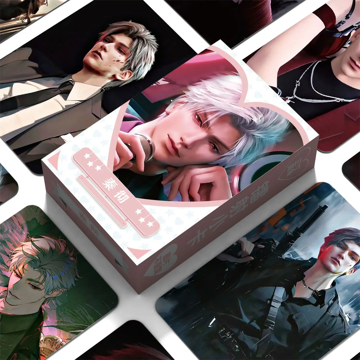 

55 Pcs/Set Love And Deepspace Sylus Laser Lomo Card Game with HD Photocards for Qin Che Cosplay Gift Personal Character