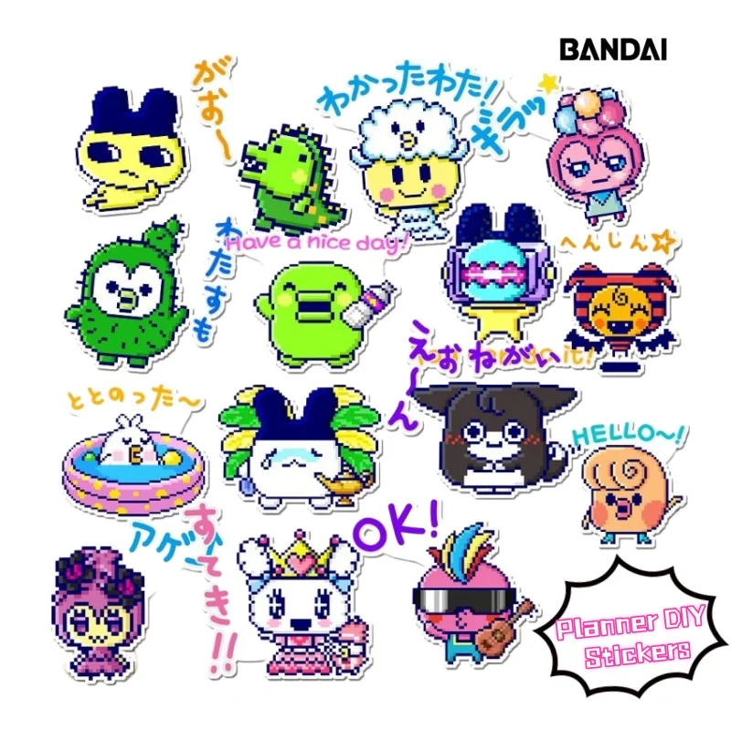 

Tamagotchi high color value creative personality exquisite stickers cartoon cute hand account notebook refrigerator DIY stickers