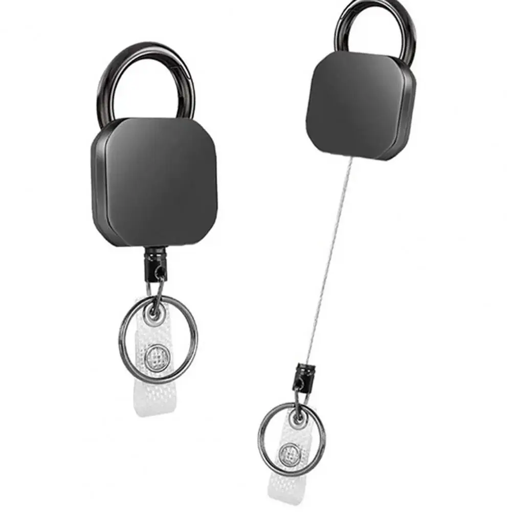 Steel Wire Key Holder Heavy-duty Retractable Keychain with Smooth Reel Mechanism Adjustable Wire Rope Length Belt Clip Secure