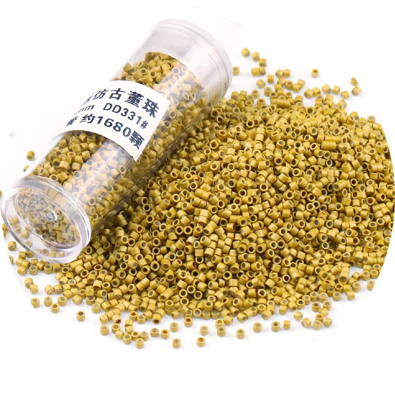2000 stücke 11/0 1.3*1,6mm Generisches Metallic Farbe Glas Perlen Japanischen Uniform Lose Distanz Seed Perlen für Schmuck, der DIY Nähen