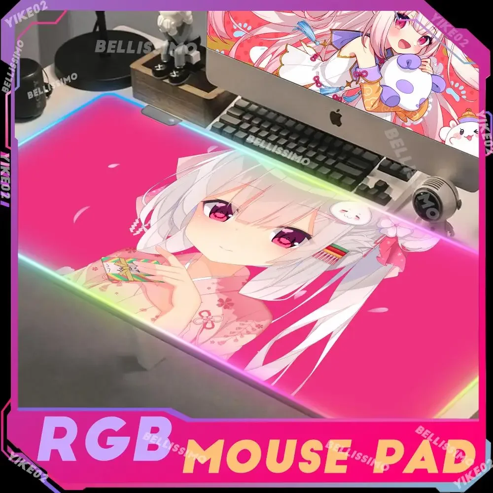 

Rgb Mouse Pad Xxl Kawaii Mouse Mats Computer Pink Gamer Girl Backlit Mat Gaming Accessories Deskmat Mousepad Cute Desktop Mat