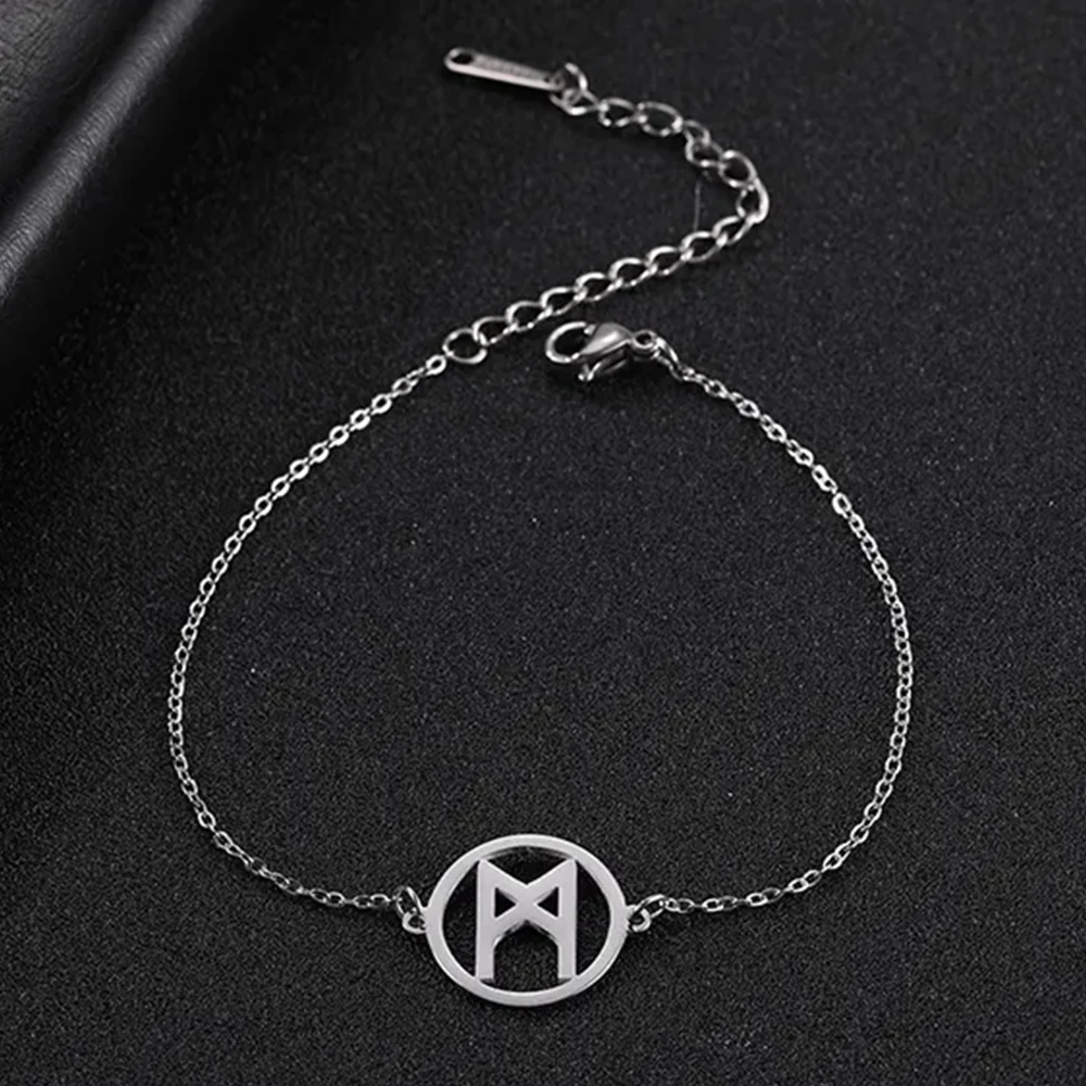 My Shape 24 Viking Runes Odin 316L Stainless Steel Women Bracelet Nordic Small Charm Jewelry Cuff Bangle Gift For Women Female