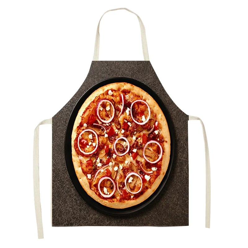 Picture 7: Cooking Baking Chef Apron Seductive pizza burger Gourmet Pattern Kitchen Sleeveless apron Linen household cleaning tools
