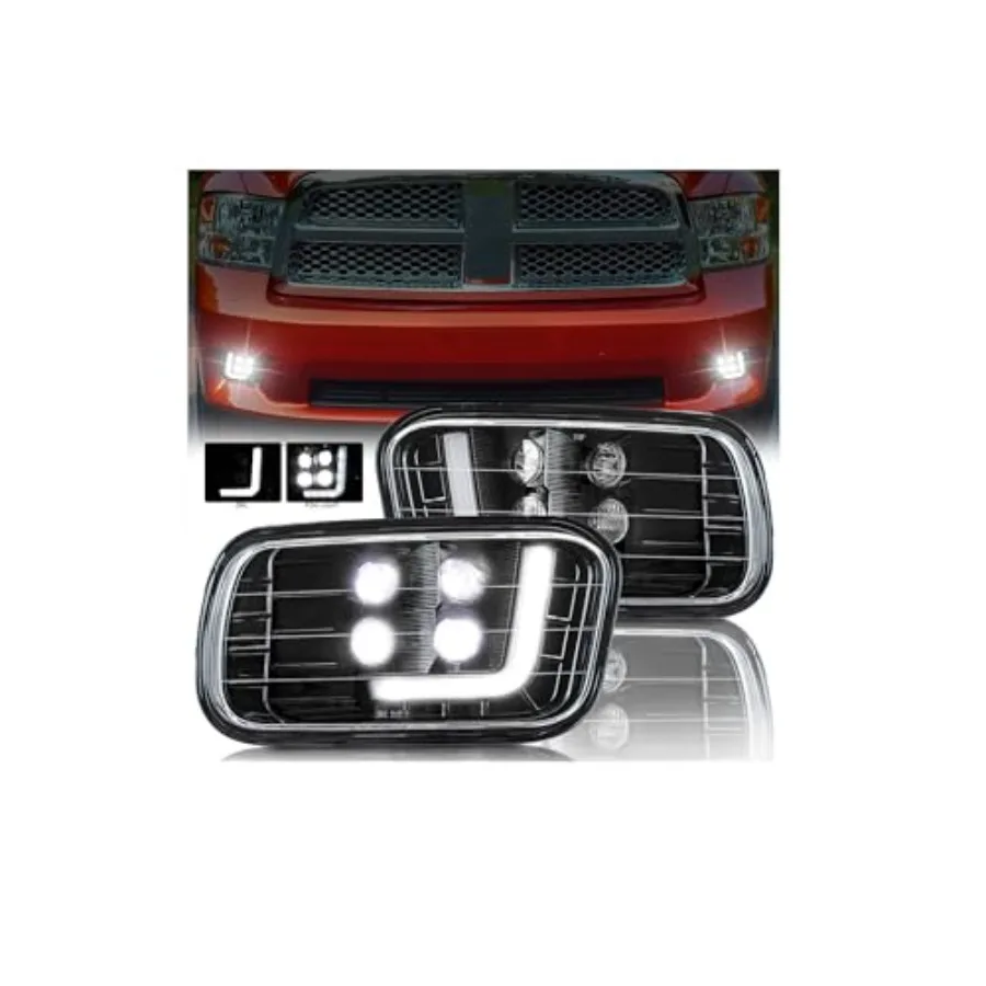 

Светодиодные противотуманные фары с L-образными ДХО для Dodge Ram 1500 09-12, бамперные противотуманные фонари, дневные ходовые огни для Dodge Ram 1500 2009