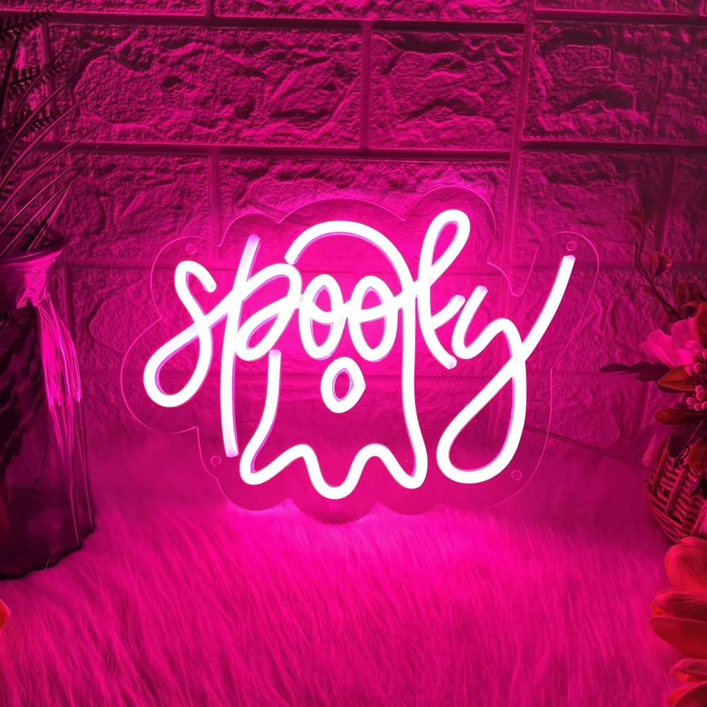 

Happy Halloween LED Neon Sign for kids Spooky Neon Light Led Wall Bar Club Party Decor Halloween Haunted House Decoration Signs