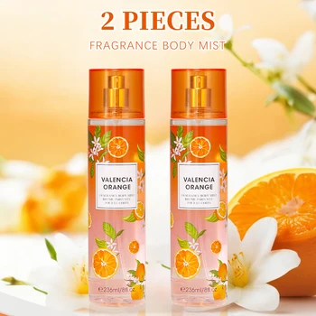 Névoa de Fragrância Fina para Mulheres, Cabelo e Corpo Cabelo Fino, Spray Corporal, Laranja Amarga Laranja Sangrenta, 2Pcs, 8 FlOz