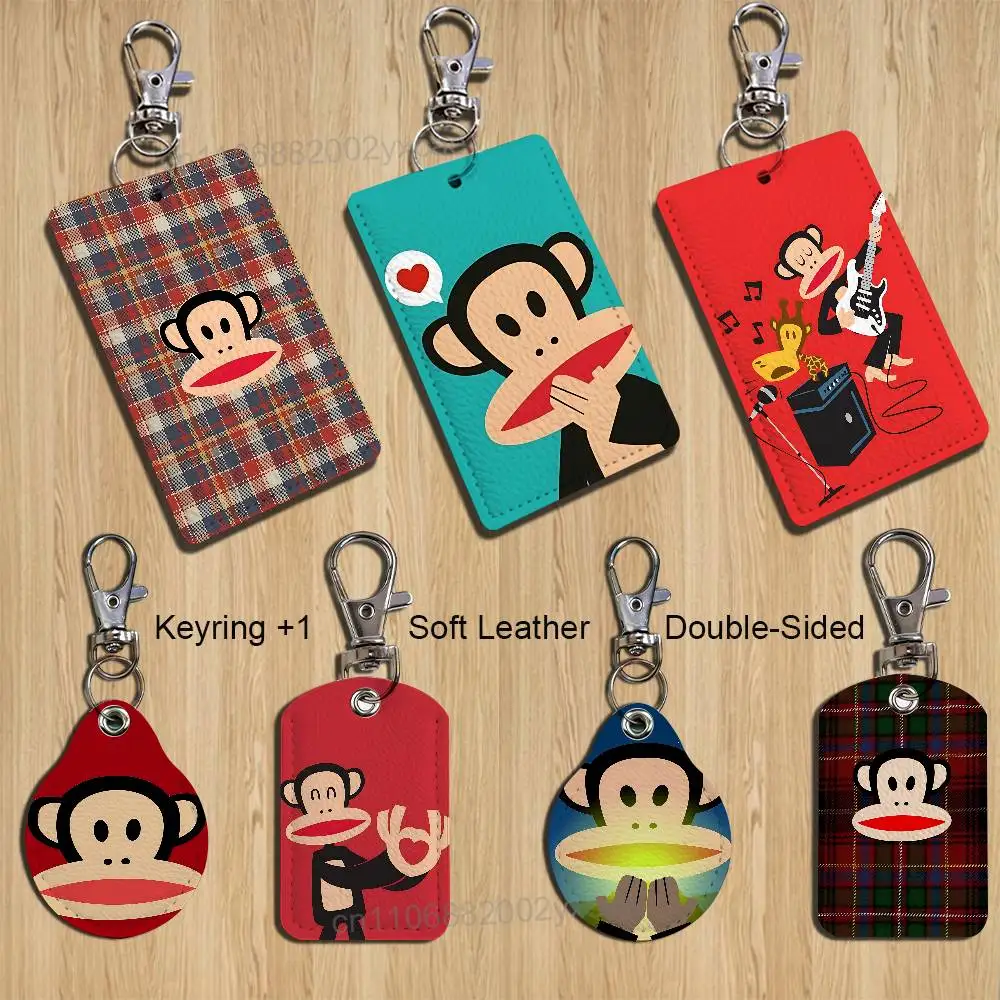 Porta-Cartões Paul Frank com Design de Macacos, para Cartões de Banco, de Trabalho, de Estudante, de Ônibus e Chaveiro