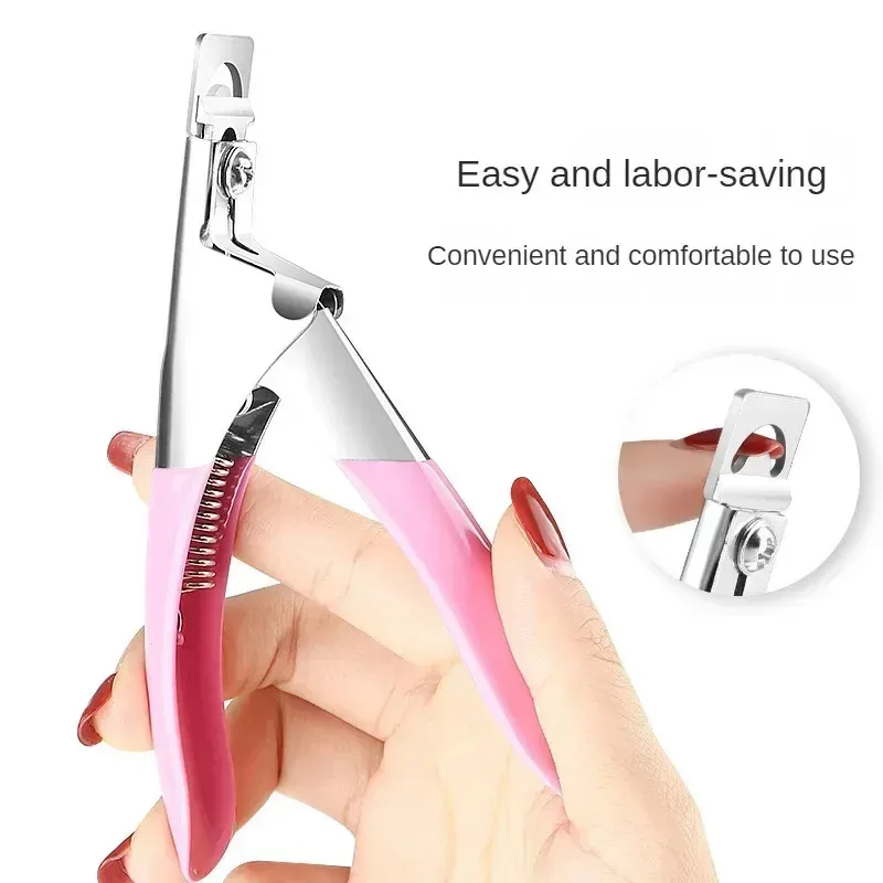 Professional U-Shaped False Nail Cutter, Straight Edge Fake Nail Tip Clipper, Manicure Pliers Nail Capsule Guillotine Tool view 6