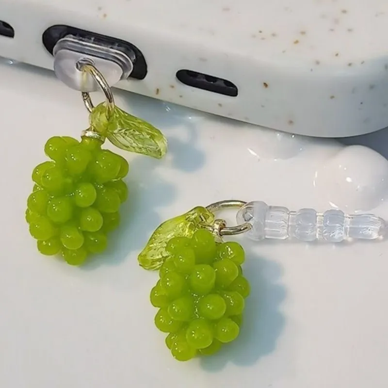 

Type-C/iOS/Micro USB-интерфейс, милый маленький виноградный телефон, пылезащитная заглушка, подвеска для iPhone, Xiaomi, Samsung, аксессуары для пылезащитной заглушки