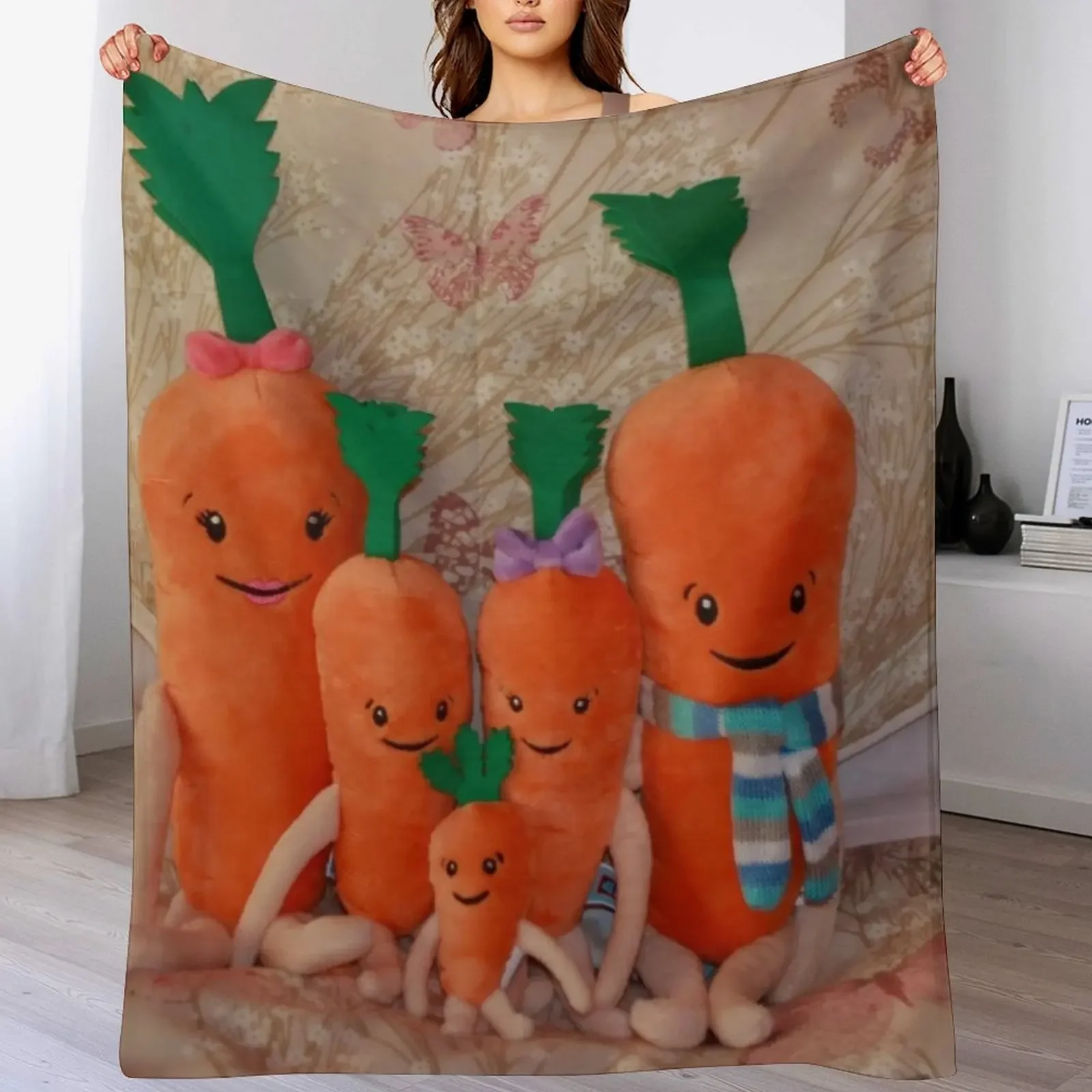 

Carrot Family ( Kevin, Katie, Chardonnay, Jasper & Baby Carrot ), Throw Blanket Winter beds Sleeping Bag Blankets