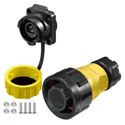 CNLINKO M24 IP68 RJ45 Waterproof Connector Cat3/Cat6 Female/Male Panel Mount 8P8C Gold-Plated for Industrial Automation & Marine